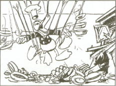Storyboardzeichnung für »Chef Donald« (1941)